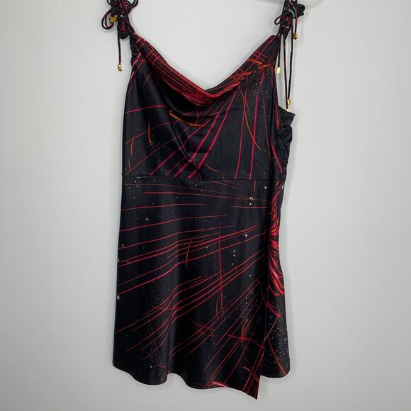 Retrofete Ariella Silk-blend Mini Dress In Black Fireworks Womens Medium - Picture 4 of 16